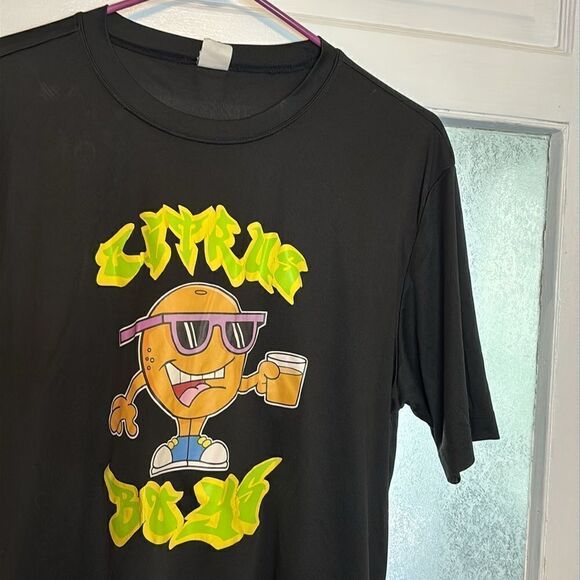 Sport Tek Black Citrus Boys Orange Graphic Short Sleeve Tshirt Size Medium - Picture 2 of 9